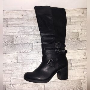 STYLE & COMPANY Womens Black Jomaris Round Toe Block Heel Riding Boot M